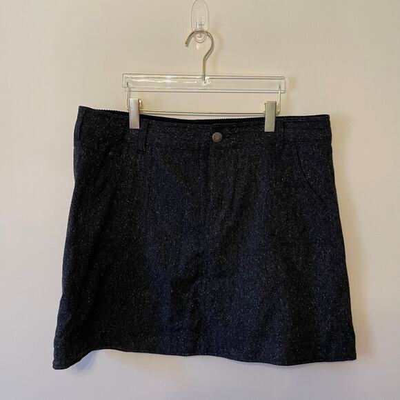 Woolrich 18 mini skirt charcoal gray fall wool silk dark academia school winter